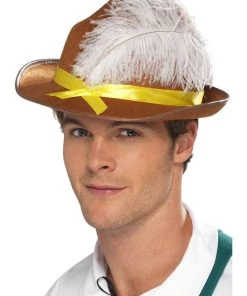 Smiffy's Mens Alpine Hat Oktoberfest Brown Hat For Sale