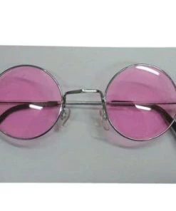 Carnival Products Hippie Pink Round Glasses Rock Star Costume Sunglasses