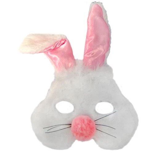Sweidas Bunny Rabbit White And Pink Plush Mask 3 Sweidas Bunny Rabbit White And Pink Plush Mask