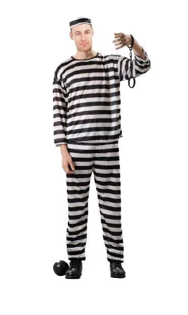 Tomfoolery Prisoner Convict Adult Costume Mens 3 Tomfoolery Prisoner Convict Adult Costume Mens