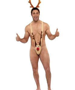Smiffy's Rudolf The Red Nose Christmas Mankini Mens
