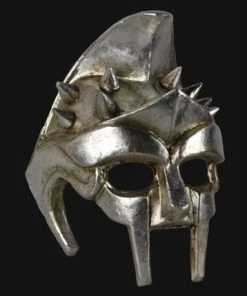 Carta Alta Gladiator Silver Mask Male Venetian Masquerade