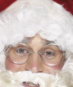 Smiffy's Round Silver Wire Framed Santa Claus Glasses Womens