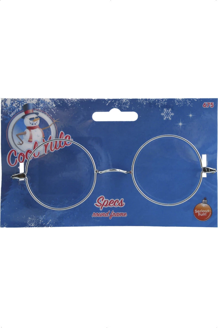 Smiffy's Round Silver Wire Framed Santa Claus Glasses Womens 4 Smiffy's Round Silver Wire Framed Santa Claus Glasses Womens