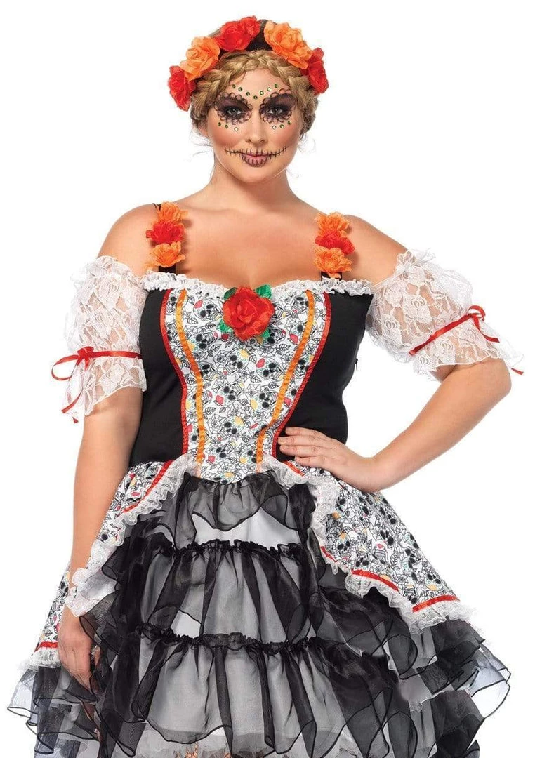 Leg Avenue Womens Sugar Skull Senorita Women's Mexican Plus Size Costume 4 Leg Avenue Womens Sugar Skull Senorita Women's Mexican Plus Size Costume
