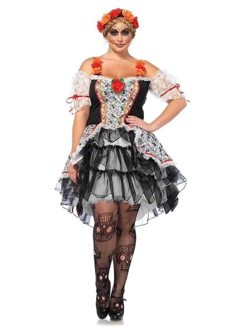 Leg Avenue Womens Sugar Skull Senorita Women's Mexican Plus Size Costume 3 Leg Avenue Womens Sugar Skull Senorita Women's Mexican Plus Size Costume