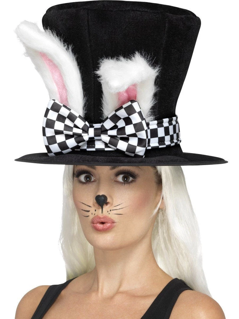 Smiffy's Womens March Hare Tea Party Top Hat With Bunny Ears 3 Smiffy's Womens March Hare Tea Party Top Hat With Bunny Ears