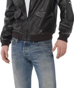 Smiffy's Top Gun Iconic 80's Bomber Jacket For Sale Mens