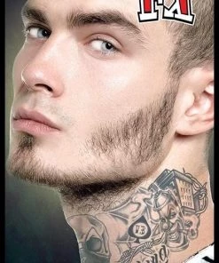 Tinsley Transfers Vandal Neck Tattoo