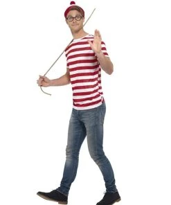 Smiffy's Mens Where's Wally Adult Fancy Dress Costume Kit