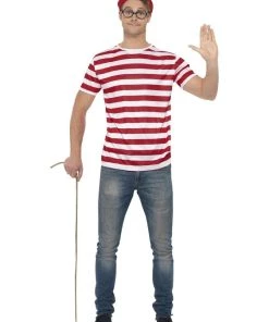Smiffy's Mens Where's Wally Adult Fancy Dress Costume Kit