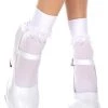 Music Legs Pin Up White Ankle High Opaque Socks With Frilly Lace Trim 1 Music Legs Pin Up White Ankle High Opaque Socks With Frilly Lace Trim