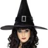 Smiffy's Womens Witch Hat With Silver Buckle