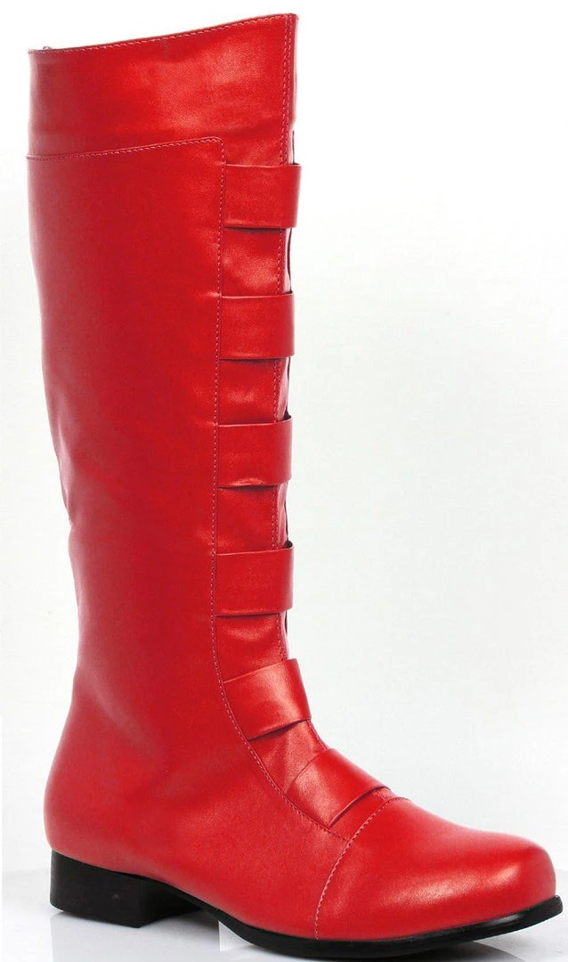 Ellie Shoes Superhero Red Men's Hire Costume Boots 3 Ellie Shoes Superhero Red Men's Hire Costume Boots