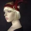 Interalia Womens Flapper Headband Deluxe Red Feathers 2 Interalia Womens Flapper Headband Deluxe Red Feathers