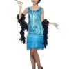 Smiffy's Womens Flirty Flapper 1920s Blue Costume For Women 1 Smiffy's Womens Flirty Flapper 1920s Blue Costume For Women