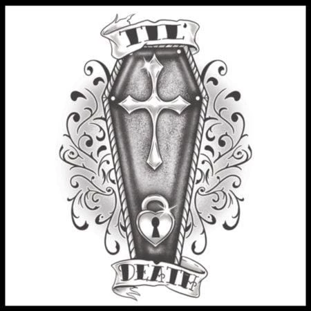 Tinsley Transfers Womens Gothic Til Death Temporary Tattoo 3 Tinsley Transfers Womens Gothic Til Death Temporary Tattoo