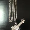 Carnival Products Buy Costumes Guitar Necklace Silver Metal