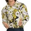 Disguises Disco 70s Mens Costume Hire Shirt Green Floral