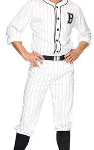 Disguises Baseball Player Retro Mens Hire Costume