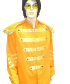 Disguises Stg. P 60's Pop Star Mens Hire Costume Orange Mens Hire Costume
