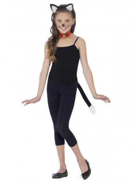 Smiffy's Cat Black And White Costume Kit Children 3 Smiffy's Cat Black And White Costume Kit Children