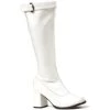 Ellie Shoes Womens Gogo Boots Wide Calf White For Hire