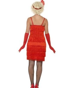 Smiffy's Flapper 1920s Longer Red Fringed Adult Costume For Sale Womens