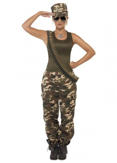 Smiffy's Army Khaki Camouflage Women's Costume Womens 3 Smiffy's Army Khaki Camouflage Women's Costume Womens