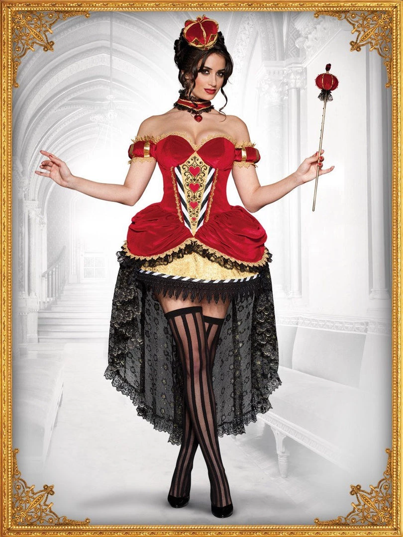 In Character Womens Queen Of Hearts Costume Confidential Adult Hire Costume 3 In Character Womens Queen Of Hearts Costume Confidential Adult Hire Costume