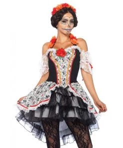 Leg Avenue Womens Sugar Skull Women's Mexican Day Of The Dead Costume