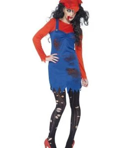 Smiffy's Zombie Super Mario Bros. Female Costume Halloween Adult Fancy Dress