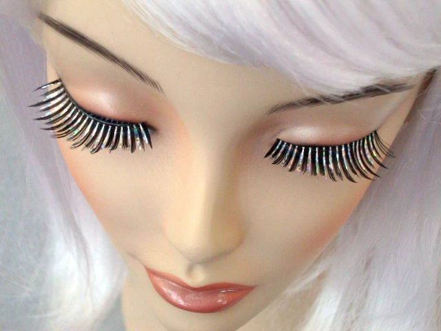 Carnival Products Holographic Tinsel False Eyelashes Black Womens 3 Carnival Products Holographic Tinsel False Eyelashes Black Womens