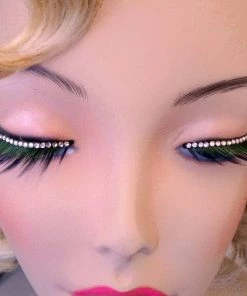 Carnival Products Womens Tint And Crystals Blue Eyelashes Black