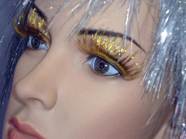 Carnival Products Dramatic Gold Tinsel False Eyelashes Womens 3 Carnival Products Dramatic Gold Tinsel False Eyelashes Womens