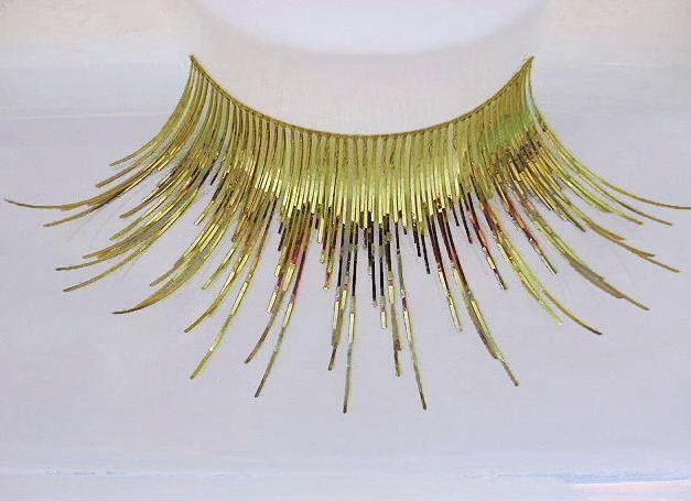 Carnival Products Dramatic Gold Tinsel False Eyelashes Womens 4 Carnival Products Dramatic Gold Tinsel False Eyelashes Womens