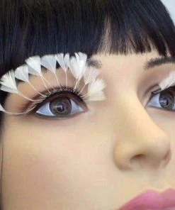 Carnival Products Feather White False Eyelashes