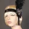 Interalia Bow Black Flapper Deluxe Headband
