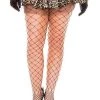 Music Legs Fishnet Pantyhose Big Diamond Net Plus Size Womens