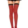 Music Legs Womens Striped Red And Black Thigh High Stockings Hold-up Pull Up Women 1 Music Legs Womens Striped Red And Black Thigh High Stockings Hold-up Pull Up Women