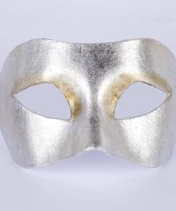 Carta Alta Womens Masquerade Silver Plain Eye Mask Unisex Venetian