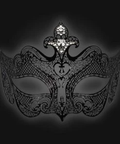 Carta Alta Giglio Venetian Mask Filigree Metal & Crystal Ladies Masquerade Womens