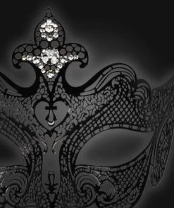 Carta Alta Giglio Venetian Mask Filigree Metal & Crystal Ladies Masquerade Womens