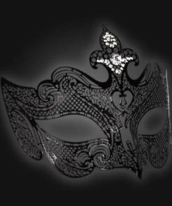 Carta Alta Giglio Venetian Mask Filigree Metal & Crystal Ladies Masquerade Womens