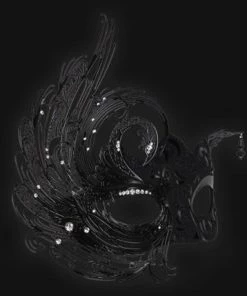 Carta Alta Womens Swan Black Venetian Women's Filigree Deluxe Masquerade Mask