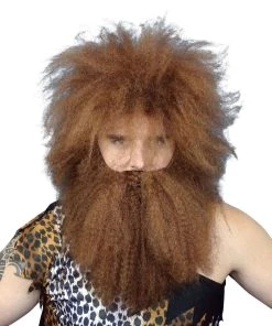 Carnival Products Mens Caveman Wig & Beard Costume Set Cast Away Fancy Dress