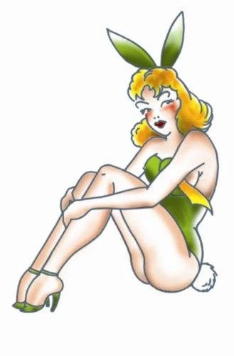 Tinsley Transfers Womens Bunny Girl Pin Up Temporary Tattoo 3 Tinsley Transfers Womens Bunny Girl Pin Up Temporary Tattoo