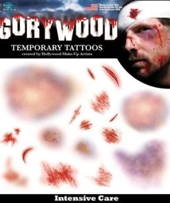 Tinsley Transfers Trauma Temporary Tattoos Halloween Costume Horror Gory Makeup