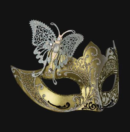 Carta Alta Butterfly Mask For Ladies Venetian Filigree Little Butterfly White & Gold 7 Carta Alta Butterfly Mask For Ladies Venetian Filigree Little Butterfly White & Gold