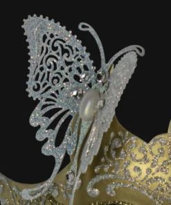 Carta Alta Butterfly Mask For Ladies Venetian Filigree Little Butterfly White & Gold 13 Carta Alta Butterfly Mask For Ladies Venetian Filigree Little Butterfly White & Gold